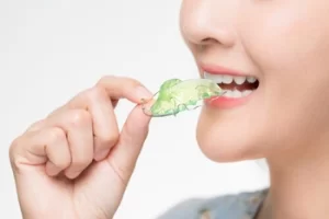 patient about to a dental retainer